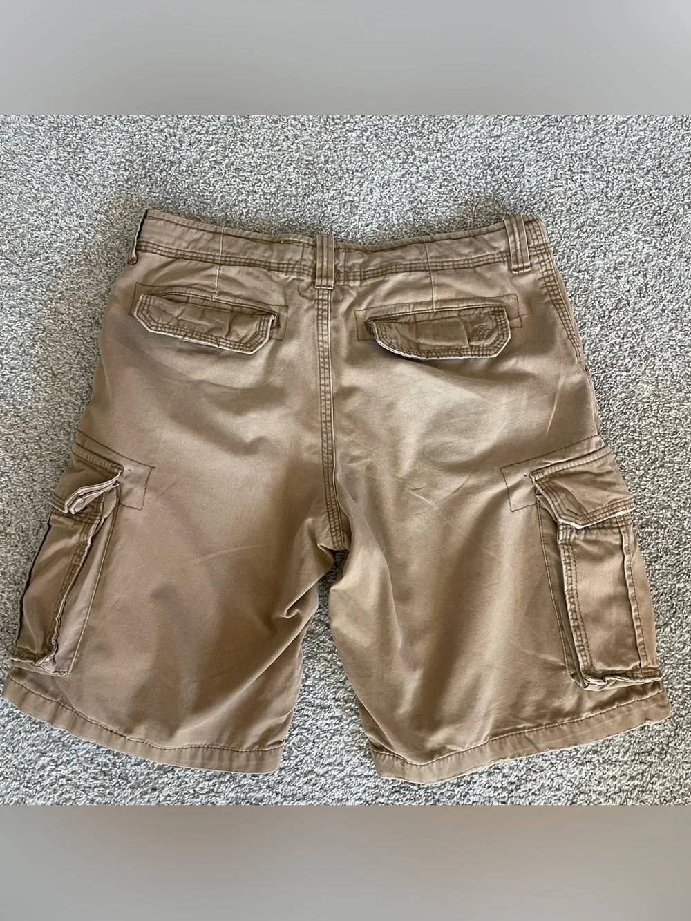 Aeropostale Mens Tan Cargo Shorts Y2K Heavyweight‎ Baggy Cotton Size 34